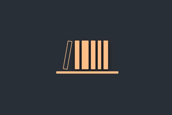 Illustration of books on a bookshelf